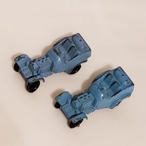 2 Vintage Tootsie Toy Die-cast Blue Roadsters USA